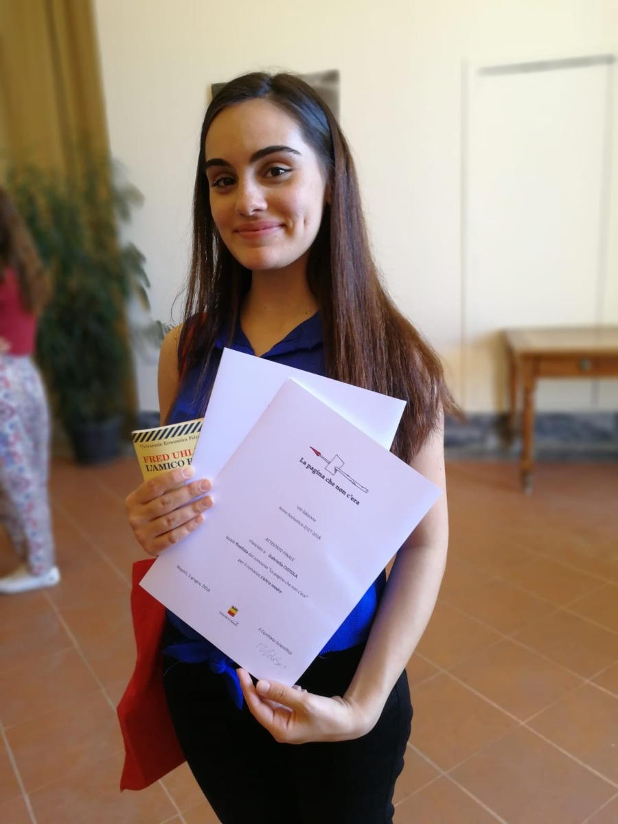 Premiazione VII Concorso Nazionale di Scrittura 2017/2018  “La pagina che non c’era” - Ciotola Gabriella III C